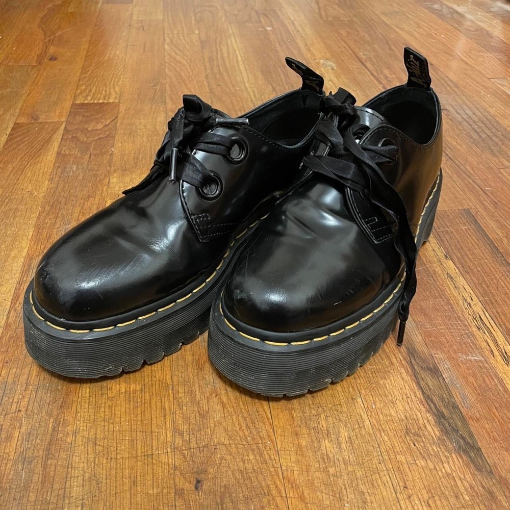 dr martens holly women's leather platform shoes